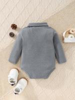 3 Pares De Ropa Para Bebé Niña Otoño Invierno Cómoda Caliente Sólida Casual Veludo Cuello Alto Manga Larga Triángulo - details 5