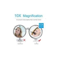 Espejo derecho libre montado en la pared del espejo 360 de la rotación ideal para Shav espejo que magnifica viaje del espejo que magnifica 10X llevó el espejo iluminado del maquillaje con la ventosa - details 2