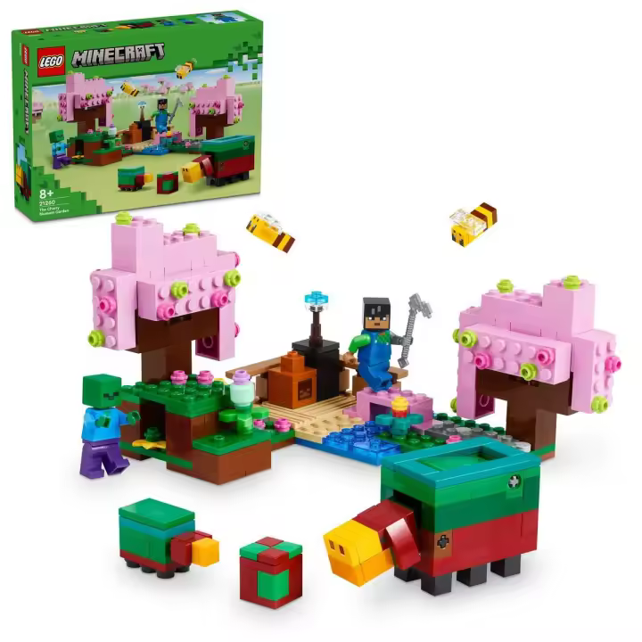 LEGO 21260 Minecraft El Jardín de Cerezos en Flor Juguete con un Sniffer, un zombi y abejas - 1