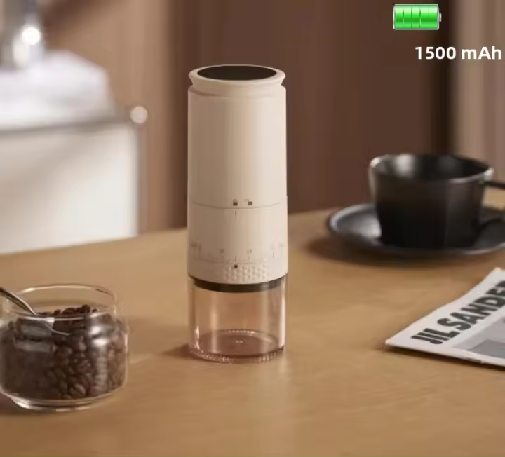 Nueva Molinillo De Café Eléctrico Con Cilindro Cono 1500mAh Máquina De Molienda De Granos Ajustable Externamente Kaffe Bohnen Grinder - 1