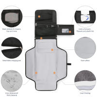Alfombrilla De Cambio De Pañales Portátil 3 En 1 Con Bolsillos Impermeable Para Viaje Plegable Con Bolsa De Mano Para Bebés De 0 a 36 Meses - details 15