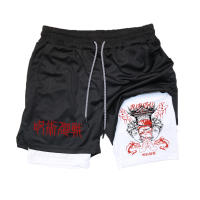 Shorts De Gimnasio Anime Berserk Guts Y Toji Impresión Para Hombre 2 En 1 Deporte Shorts De Running Performance Pants - details 17