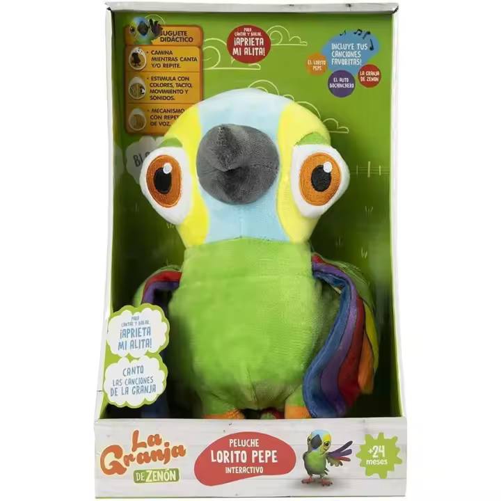 Bandai - La Granja De Zenón: Peluche Interactivo Lorito Pepe (80020) - 1