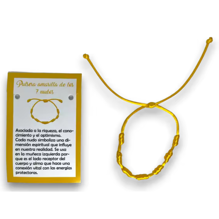 Pulsera 7 Nudos Cuerda Amarilla - HOSTENATURA Prosperidad, Abundancia y Fortuna - 1