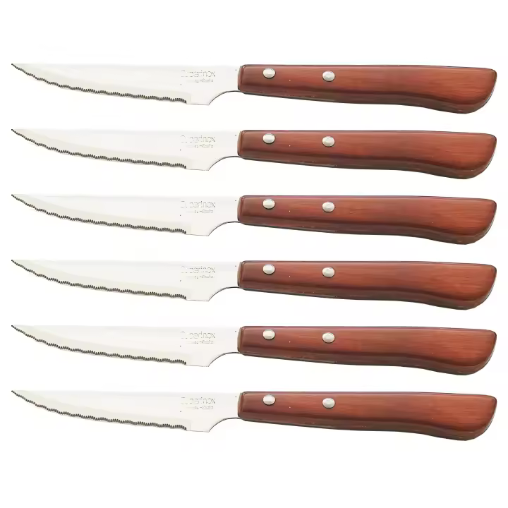 CUPERINOX Cuchillos Carne Cuchillos Mesa Cuchillos Chuleteros  Acero Inoxidable  Mango Palmadera  100 mm de Hoja  Set Cuchillos  Madera de maxima calidad  Made In Spain - 1