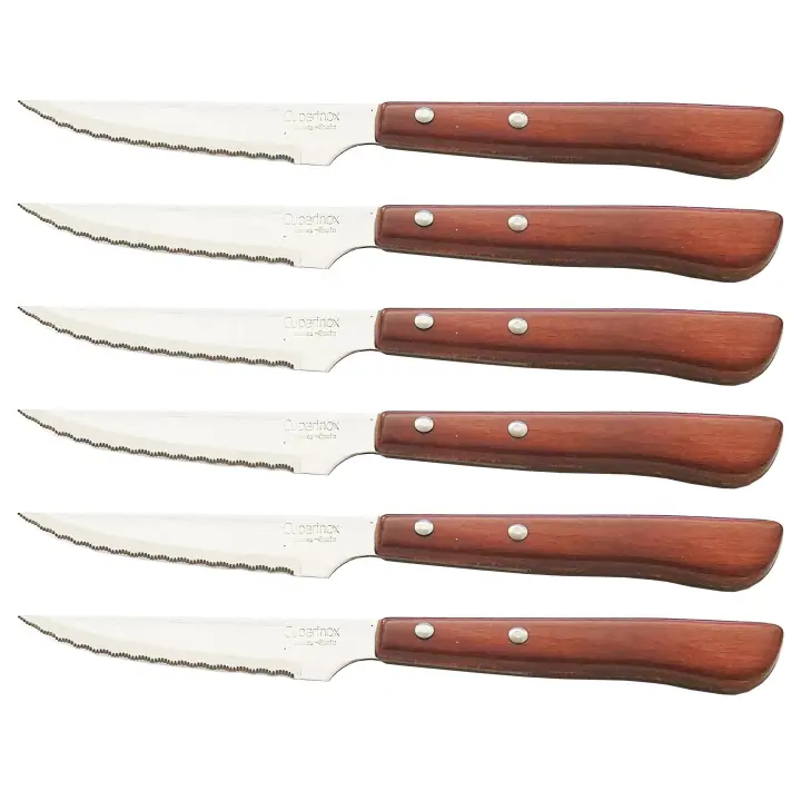 CUPERINOX Cuchillos Carne Cuchillos Mesa Cuchillos Chuleteros  Acero Inoxidable  Mango Palmadera  100 mm de Hoja  Set Cuchillos  Madera de maxima calidad  Made In Spain - 1