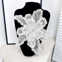 1PC Parche Bordado De Flores Colorido 3D Con Lentejuelas Y Encaje Para Ropa Aplicaciones De Tela Bordadas Con Diamantes Tamaño 28cmx30cm - details 2