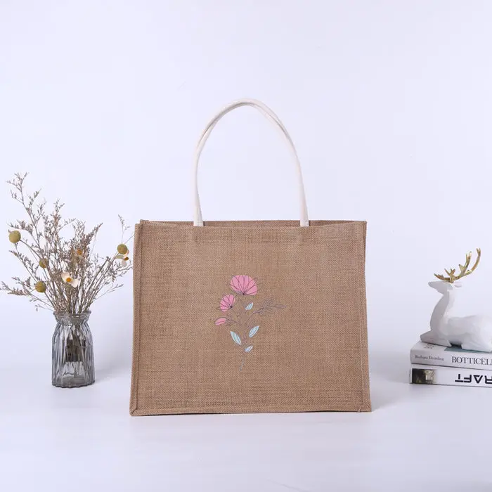 WONDER BOLSA YUTE 43X34 5X17CM DISEÑO FLOR BOLSAS YUTE 43x17x34 Cms. - 1