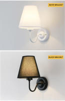 Lámpara De Pared Retro PwwQmm E27 Con Sombrilla De Tela En Cuatro Colores Para Decoración De Dormitorio Y Sala De Estar - details 4