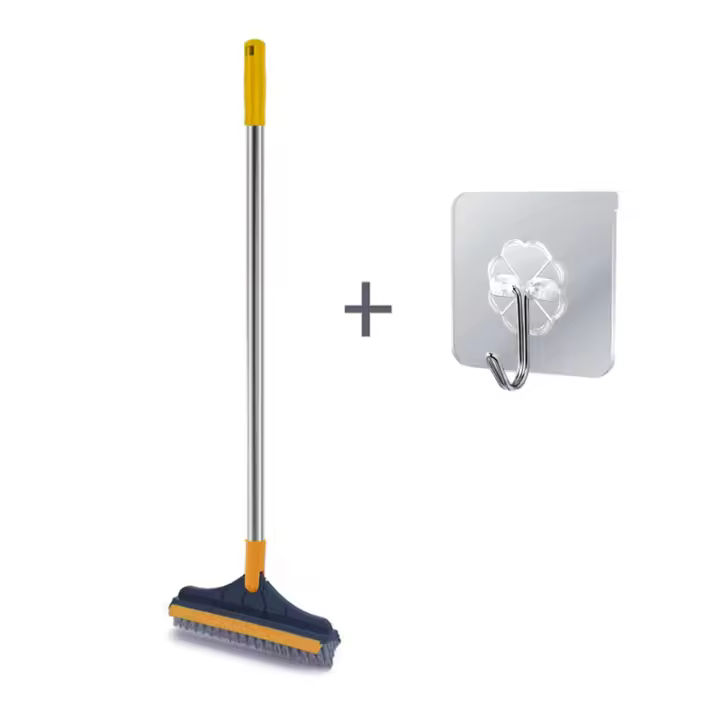 Nueva Escobilla De Limpieza Para El Hogar Con Mango Largo Cepillo De Cerda Para Huecos De Inodoro Herramienta De Limpieza Para Esquinas Y Ralladuras De Piso Y Ventanas V-Shape Ecológica Y Recargable - 1