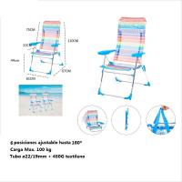 Silla Alta plegable de playa con Cojin estructura de aluminio y tejido Textileno, transpirable y fresco - Maxia Market - details 9