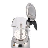 Moka Pot De Acero Inoxidable Máquina De Café Espresso Con Vaso De Vidrio Resistente a Altas Temperaturas Para Estufa 200/300/450ML - details 3