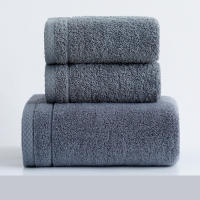2 toallas y 1 toalla de baño de algodón peinado grueso y absorbente para lavarse la cara, toallas de casa - details 0