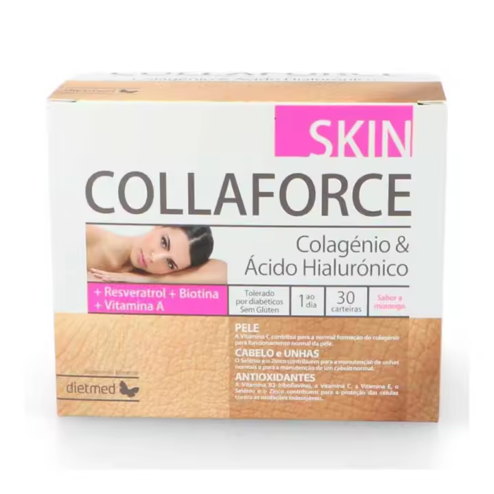 Dietmed Skin Collaforce Colágeno 30 Sobres  Vitamina C contribuye a la formación normal de colágeno para el funcionamiento normal de la piel, El Selenio y el Zinc al mantenimiento de uñas y al mantenimiento del cabello - 1