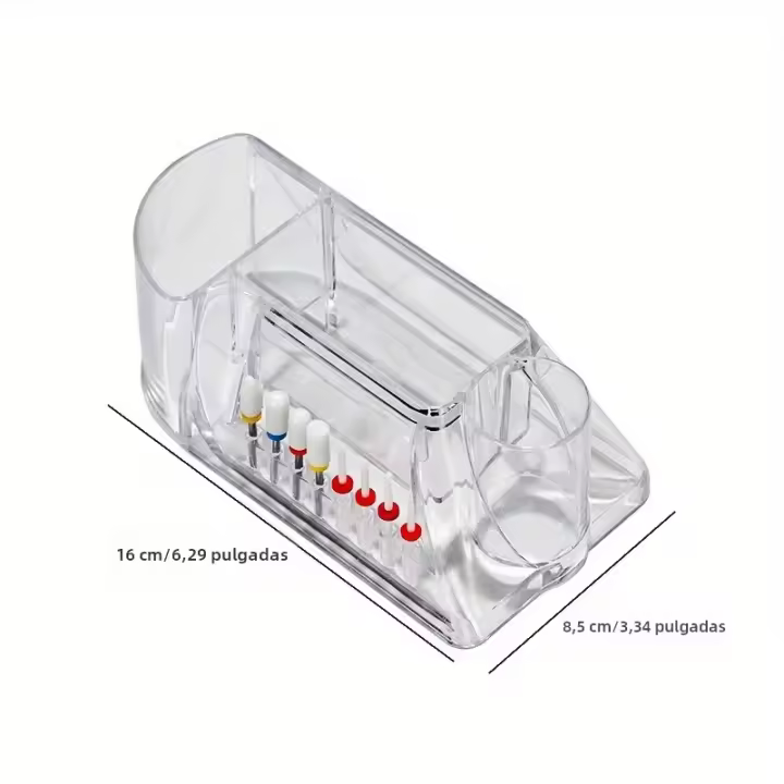 Caja De Almacenamiento Para Manicura 1PC Cabeza De Trituración De Tungsteno Con Base De Escritorio Cepillo De Uñas Y Drit Bit Para Acrílico De Estudio - 1