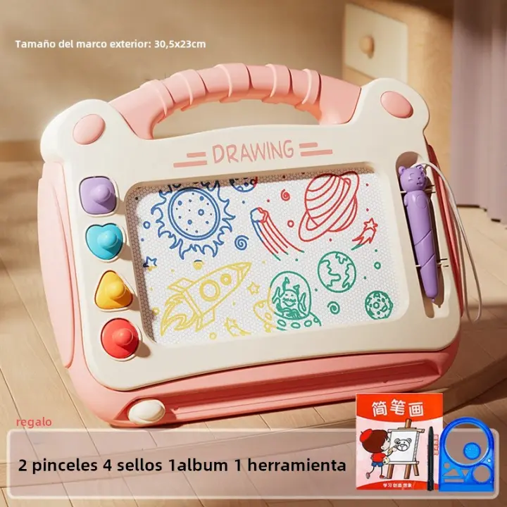 Tablero De Dibujo Magnético Para Niños Juguete De Escritura Y Puzle De Dibujos Animados Tablero De Graffiti Montessori Para Niñas Y Niños Aged 3-12 - 1