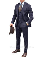 Traje De Boda Negro Para Hombre 3 Piezas Talla Justa Con Chaleco Y Pantalones Estilo Formales Para Novio Y Best Man - details 4
