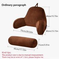 Crystal velvet with round pillow sofa back living room office bed waist cushion removable and washable with armrest heightened pillow - details 3
