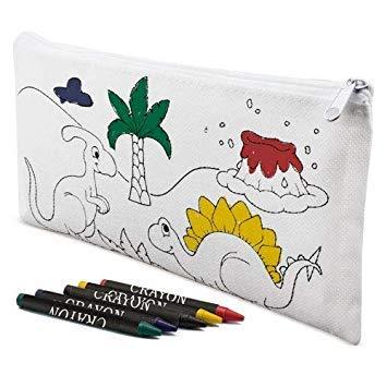 Lote De 20 Estuches Para Colorear De Dinosaurios Con 4 Ceras Cada Uno – Regalo Infantil Para Cumpleaños, Colegios Y Guarderías