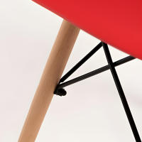 ORION91 Silla ORION91 Polipropileno Color Rojo y Patas en Madera Haya 46,5 x 48 x 82 cm Comedor Oficina Salón Teletrabajo Cocina – SpazioLuzio - details 2