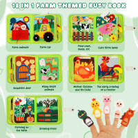 Juguete Educativo Montessori Para Niños Pequeños Tablero De Actividades Con Escena De Granja Y Animales Juego De Lectura Silencioso De Peluche Juguetes Sensoriales Interactivos Para Bebés - details 5