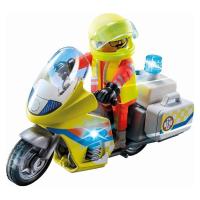 PLAYMOBIL (71205) Moto de Emergencias amarilla con luz intermiente y enfermero motorista, City Life - details 1