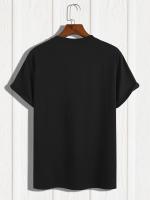 Camiseta De Algodón 100% Para Hombre Estilo Casual Veraniego Con Impresión De Letras Creativas Camiseta De Cuello Redondo Ajustada Con Mangas Cortas Para Todo El Año - details 8