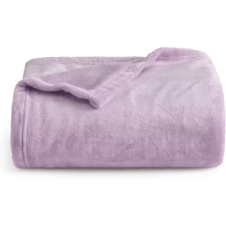 Manta de franela de coral para sofá, manta versátil y suave y esponjosa para cama y sofá doble/doble, morado claro, 150x200cm - 1