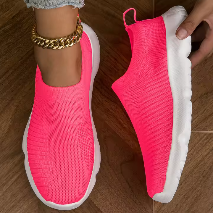 Zapatillas De Mujer Transpirables De Tejido Ligero Y Bajo Para Salir Casual Sin Cordones Con Suela EVA Para Primavera/Otoño - 1