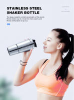Botella De Deporte Con Mezclador De Acero Inoxidable Y Vacío Capacidad De 501ml-600ml Kettle Desmontable Para Proteína Whey Y Bebida Al Aire Libre - details 1