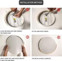 Luz de Techo LED Moderna Madera Ø30cm - 18W Natural  Lámpara empotrable de techo, lámpara de techo moderna de 12 pulgadas, adecuada para armario, dormitorio, pasillo, color blanco - details 4