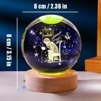 Bola De Cristal 3D Con Base De Madera Colorida Decoración Para Estudio Regalos De Cumpleaños Y Graduación Luz Nocturna Sin Bombillas Incluidas - details 1