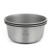 Tomshoo Contenedor De Alimentos 400ml / 500ml Bol De Titanio Plegable Para Camping Picnic Y Turismo Hiking Utensilios De Comida Para 1-2 Personas - details 0