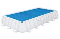 Cobertor Solar de Burbujas BESTWAY para Piscina Desmontable de varias medidas y modelos: rectangular y circular de fácil instalación sobre el agua. El plástico evita que el agua se ensucie y lo calienta, en cierta medida. - details 9