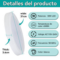 Lámpara De Techo LED Regulable Para Cocina Baño Sala De Estar Dormitorio Iluminación Contemporánea 220V Panel Luminaire Self-Contained - details 32
