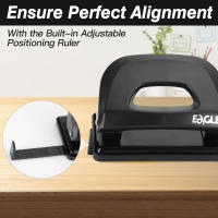 Pulverizador De Papel Eagle 2 Agujeros Capacidad De 12 Hojas Con Contenedor De Residuos Guías Ajustables Para Escuela Y Oficina - details 2