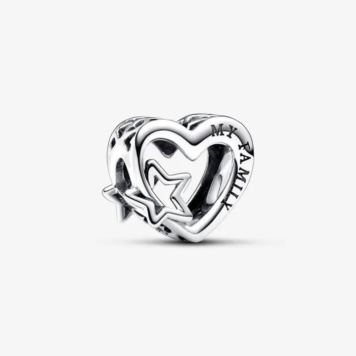 Charm Pandora Corazón Familia y Estrella  792829C00 - 1