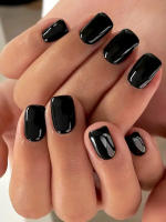 ARTAUG 24PCS Uñas Postizas Presión Cortas Cuadradas Rojo Tinto Cubiertas Completo Set De Uñas Postizas Para Verano Navidad Día De La Madre Brillo - details 6