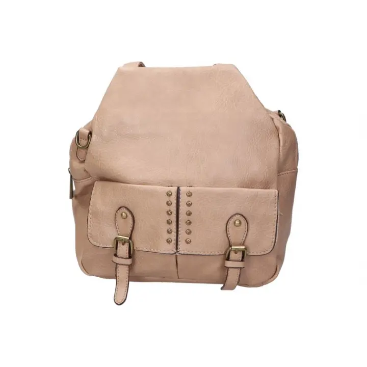 SARA BAGS | Mochila de Paseo Sara Bags para Mujer – Mochila Casual en Color Beige – Mochila con Cremallera y Corchete – Estilo Casual – Espaciosa y Versátil – Espaciosa – Modelo SDXX240896 - 1