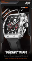 Reloj De Pulsera Militar LIGE Para Hombres Con Dial Grande Y Esqueleto De Cráneo Cronógrafo De Silicona Resistente Al Agua Y Luminoso - details 0
