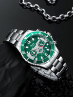 Reloj De Moda Para Hombre Reloj De Pulsera De Cuarzo Reloj De Mano Casual Con Calendario Resistente Al Agua Color Verde - details 5