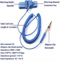 Anti-Static Metal Adjustable Wrist Strap Coated With Paint Grounding Wrist Band ESD Discharge - Prevents Build up of Static Electricity (Wired) - details 1