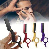 Cuchilla De Afeitar De Acero Inoxidable Para Cejas Herramienta De Limpieza Facial Sin Cuchillo Soporte Para Tijeras De Seguridad Para Hombres - details 0