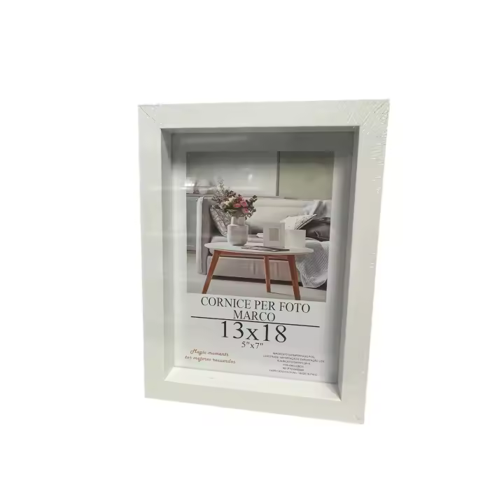 HOGARISIMO Marco de foto blanco con borde grueso estilo moderno decorativo hogar ,portafoto blanco con borde grueso blanco - 1