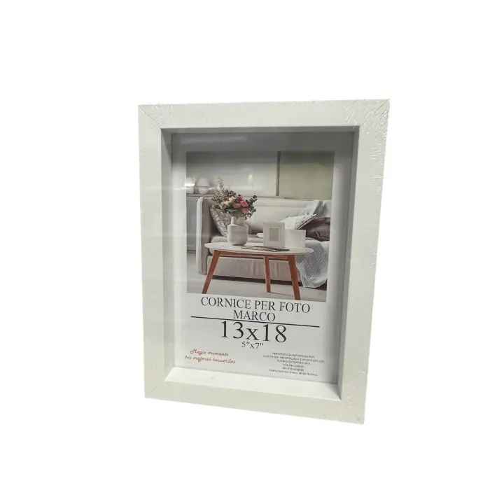 HOGARISIMO Marco de foto blanco con borde grueso estilo moderno decorativo hogar ,portafoto blanco con borde grueso blanco - 1