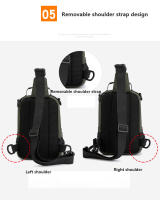 Bolsa De Pecho Multifuncional Para Hombre En Nylon Con Patente Impermeable Antirrobo Para Viajes Con Carga USB Bolsa Masculina Casual - details 14