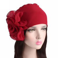 Nueva Bandana Africana Con Gran Flor De Encaje Para Mujer Gorra Elástica Antipérdida De Cabello Turban Para Bodas Y Fiestas Accesorios De Cabello - details 1