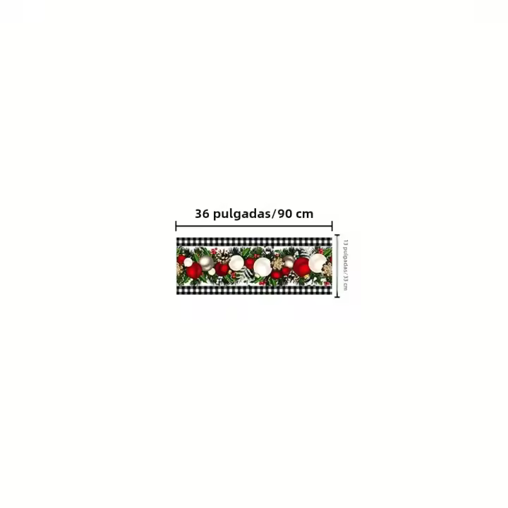 Corredor De Mesa De Navidad En Lino Negro Y Blanco Con Cuadros De Buffalo Feliz Navidad Decoración De Invierno Para La Casa - 1