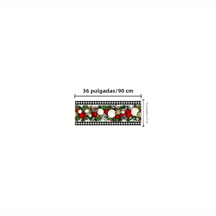 Corredor De Mesa De Navidad En Lino Negro Y Blanco Con Cuadros De Buffalo Feliz Navidad Decoración De Invierno Para La Casa - 1