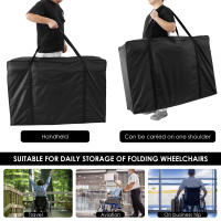 Bolsa De Viaje Para Ruedas Y Silla De Ruedas De Tela Oxford Impermeable Y Resistente Al Desgaste Bolsa Plegable Para Carro De Mano Compatible Con Roolator - details 7